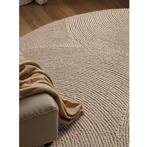 Hanse Home Bež ručno rađen vunen okrugli tepih &amp;oslash; 150 cm Eleni Light Beige &amp;ndash; Slike