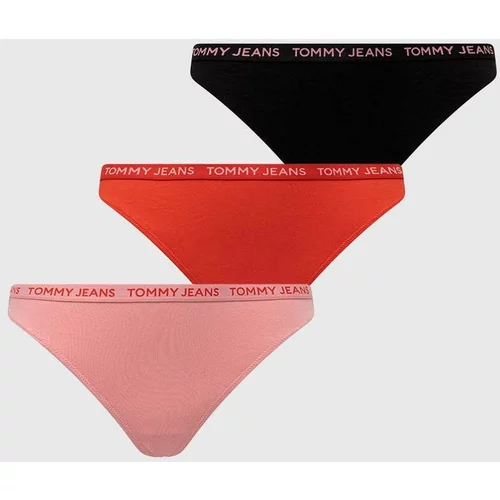 Tommy Jeans Tangice 3-pack rdeča barva