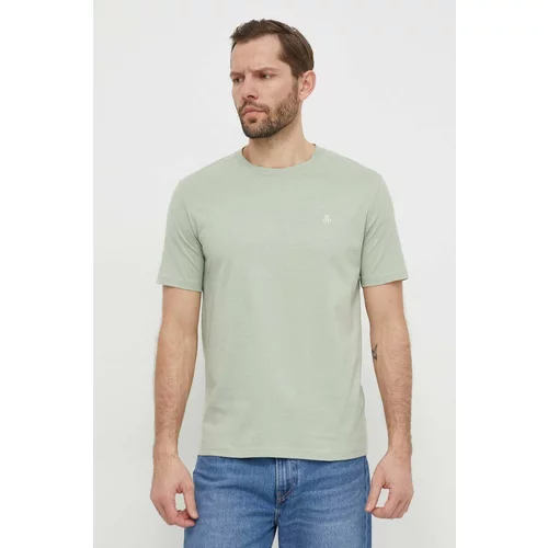 Marc O'Polo Pamučna majica za muškarce, boja: zelena, bez uzorka