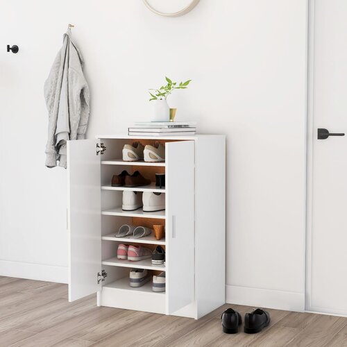 vidaXL Omara za čevlje bela 60x35x92 cm iverna plošča Cene