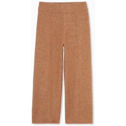 CA ženske pantalone širokih nogavica, visok struk, braon Slike