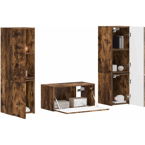  Set TV komoda 5 pcs Dimljeni hrast Konstruirano drvo Slike
