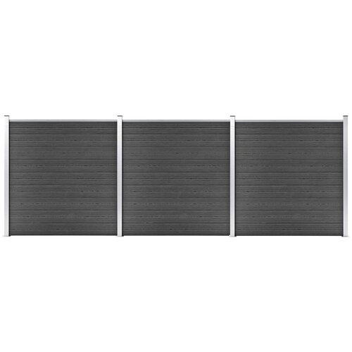 vidaXL komplet ograjnih panelov wpc 526x186 cm črn Cene