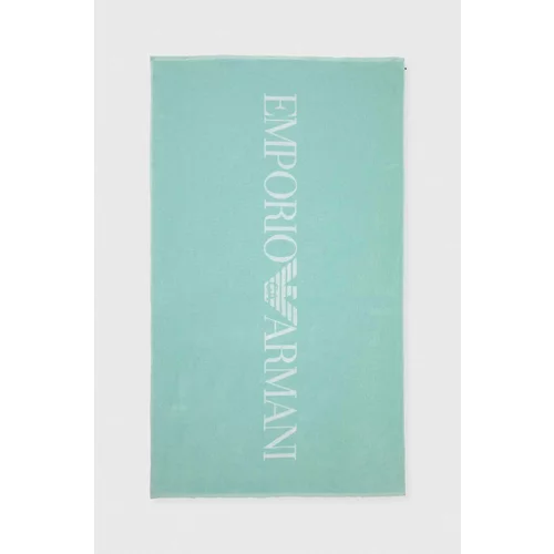 Emporio Armani Underwear Bombažna brisača turkizna barva