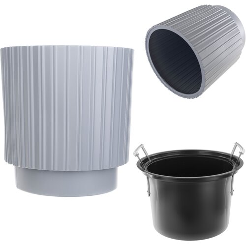 KADAX cvetlični lonec 30 cm pokrov z vstavkom siv plastični, (5000346429) Cene