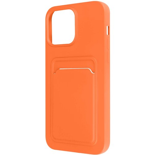 AVIZAR Ovitek za iPhone 14 Pro Max z držalom za kartico, prilagodljiv in mehak silikon - oranžen, (20715113) Cene