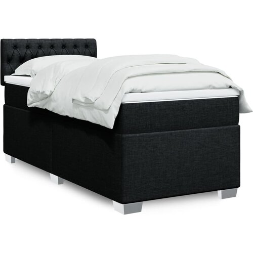  Box spring krevet s madracem crni 90x190 cm od tkanine Cijene