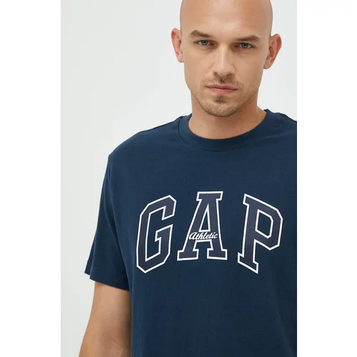GAP Bombažna kratka majica mornarsko modra barva