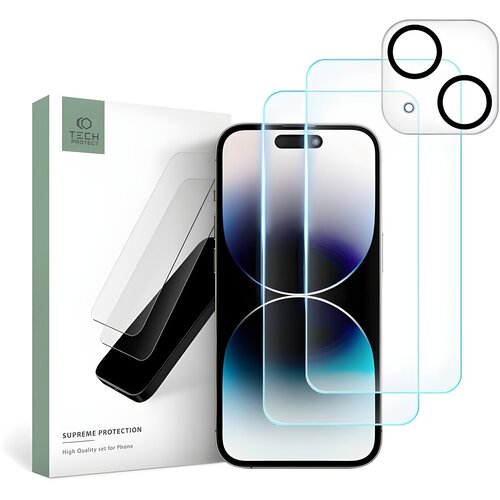TECH-PROTECT Za&scaron;čitno steklo TECH - PROTECT Supreme set Apple iPhone 15 Plus - Prozorna Cene