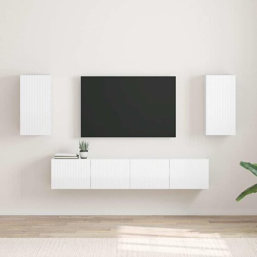 TV zidni ormar Zidne 2 pcs Sjajno bijelo 30 x 31 x 60 cm Cijene