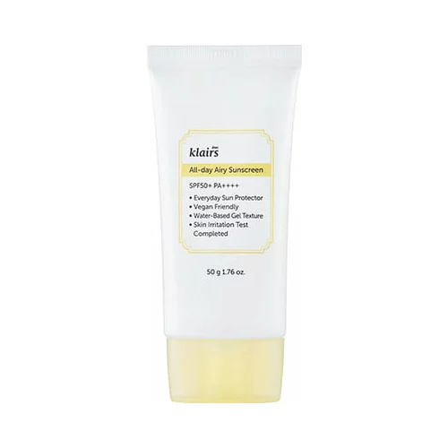 Klairs All-day Airy Sunscreen blaga zaštitna krema za lice SPF 50+ 50 g