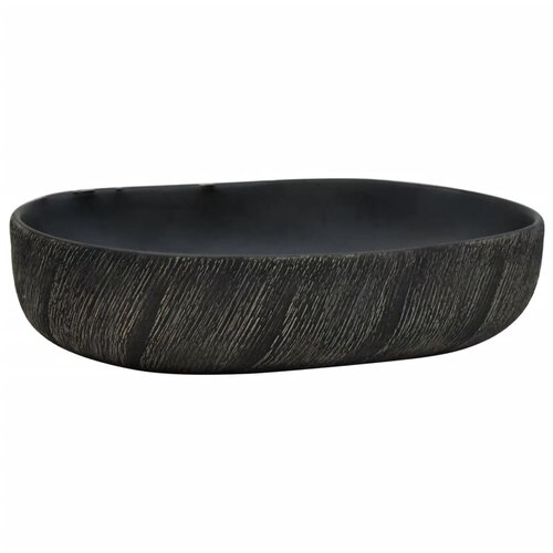Maison Chic Umivalnik - Kopalna umivalnik Nadpultni črn ovalen 59x40x14 cm keramika, (21684900) Cene