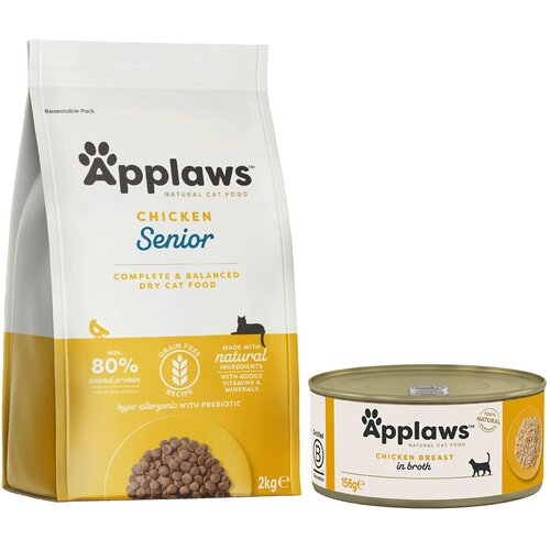 Applaws me&scaron;ano pakiranje suha & mokra hrana - 2 kg Adult pi&scaron;čanec & raca + 6 x 156 g pi&scaron;čančja prsa Cijene