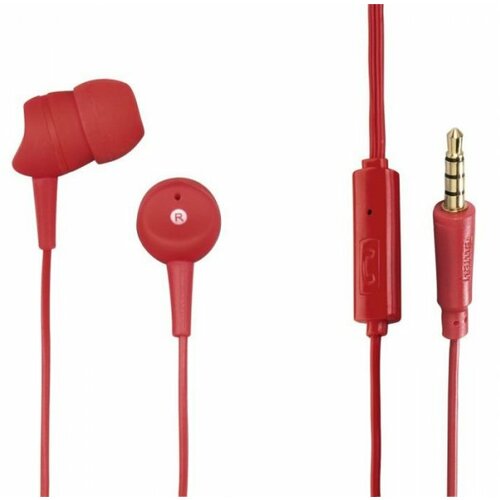 Hama slušalice+mikrofon za smartfon, basic, crvene Slike