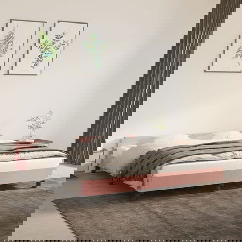 VidaXL Posteljni okvir z vzglavjem roza 180x200 cm žamet Slike