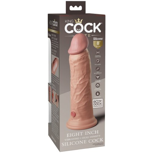 Pipedream King Cock Elite 8&amp;quot; Vibrating Silicone Dual Density Cock Light Slike