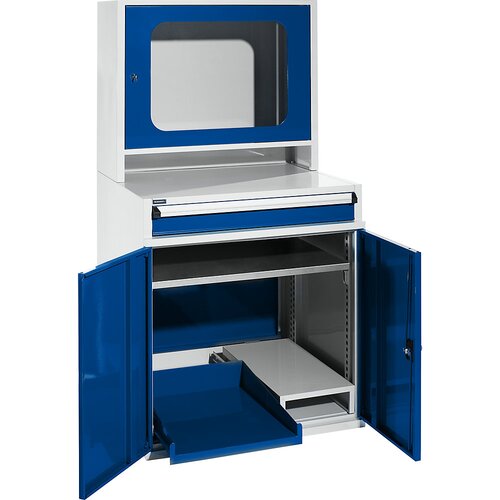 eurokraft pro omarica za računalnik, vxšxg 1550 x 800 x 690 mm, z ozkim izvlečnim delom in predelkom za računalnik Cene
