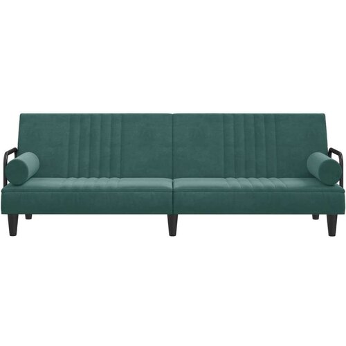 vidaXL Raztegljiv kavč z naslonjali za roke temno zelen žamet, (20697787) Cene