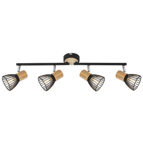 Ferotehna stropna svjetiljka Black Wood 4 (100 W, D x Š x V: 610 x 90 x 190 mm, Crne boje, E14)