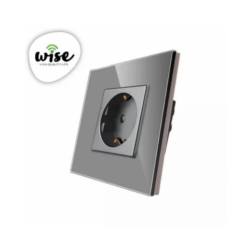 Wise utičnica 16a stakleni panel sivi Slike
