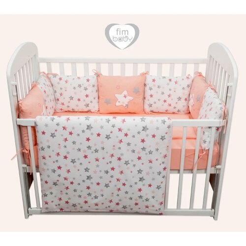 Fim Baby posteljina za krevetac sa jastučićima Zvezdice, narandžasta Slike