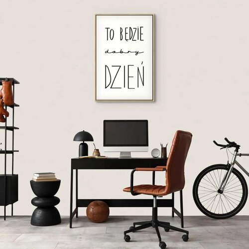  Slika - Art of Words (1-part) - Inspirational Black Text on White 60x90 U prirodnom drvenom okviru Slike