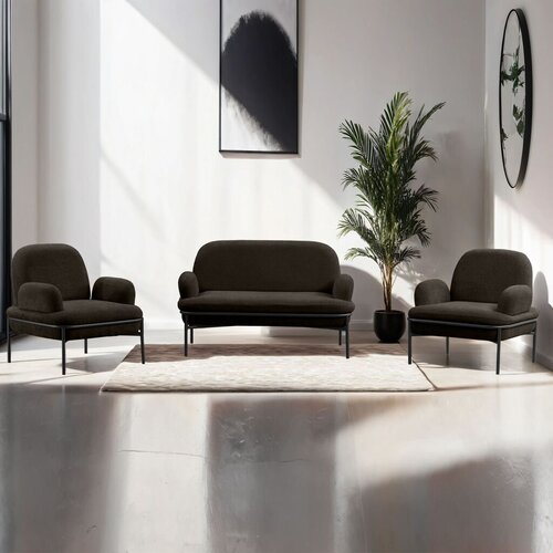 Atelier Del Sofa Garnitura namje&amp;scaron;taja za dnevni boravak, 3 dijela Aster, antracit Slike
