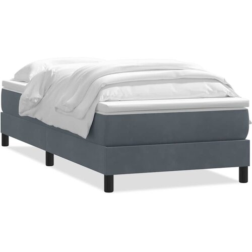 Maison Chic Box spring postelja - Vzmetna postelja z vzmetnico Temno siva 80x220 cm Velvet SL25089, (21890591) Slike