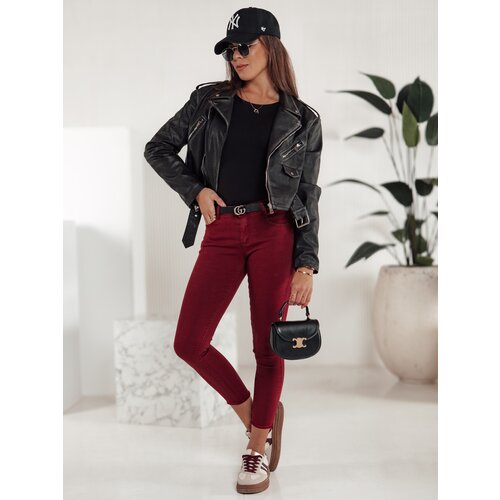 DStreet Spodnie damskie BRITTNIX typu skinny bordowe Cijene