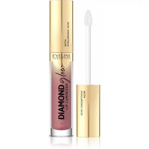 Eveline Cosmetics Diamond Glow bleščeči sijaj za ustnice s hialuronsko kislino odtenek 11 Rose Nude 4,5 ml