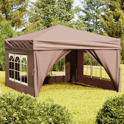 vidaXL zložljiv vrtni šotor s stranicami taupe 3x3 m Cene