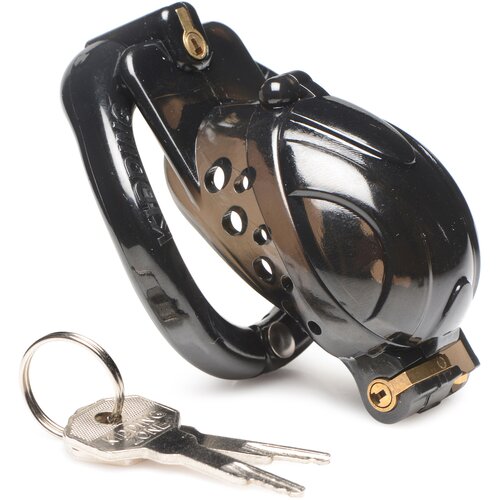 Master Series Double Lockdown Locking Customizable Chastity Cage Black Slike
