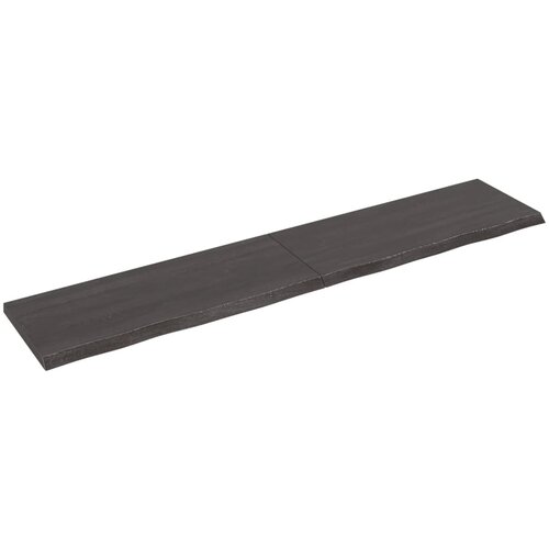 vidaXL Zidna polica tamnosmeđa 200x40x(2-4) cm od obrađene hrastovine Cijene