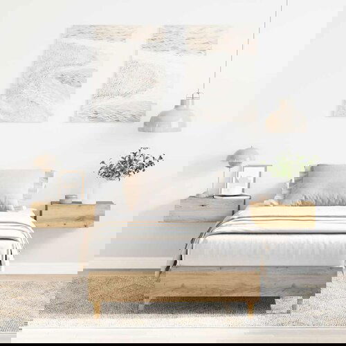 VidaXL Okvir kreveta bez madraca Artisan hrast 100x200 cm Slike