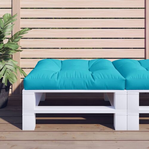 VidaXL Blazina za kavč iz palet turkizna 70x70x12 cm blago Slike
