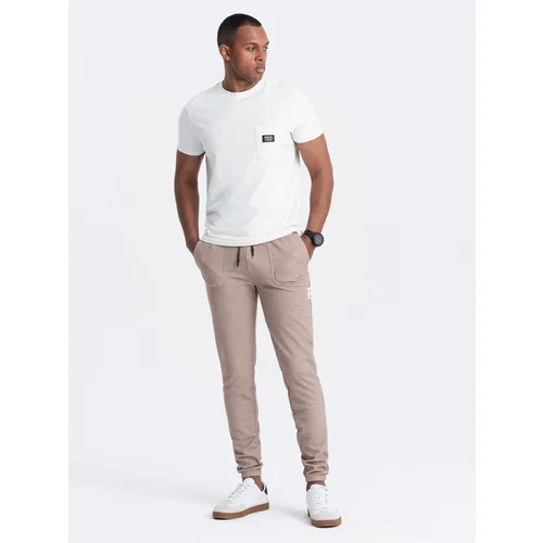 Ombre Men's structured knit sweatpants - coffee