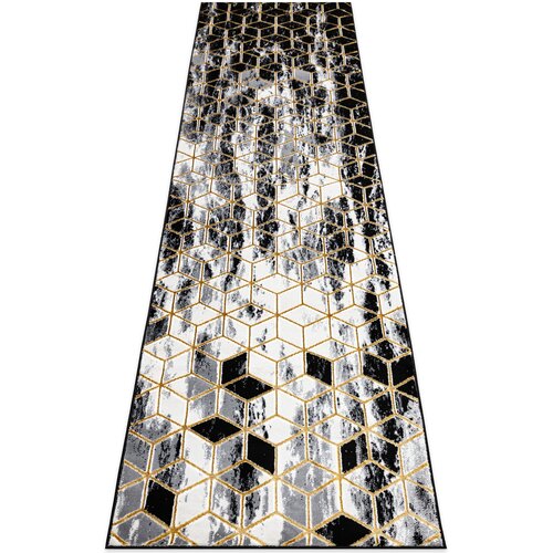 RugsX Preproge Tekač, Tekač GLOSS sodobni 409A 82 Kocka, 70x250 cm Črna Cene
