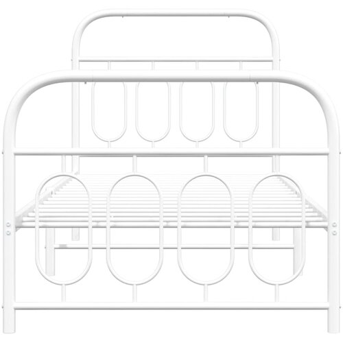  Metalni okvir kreveta uzglavlje i podnožje bijeli 80x200 cm Slike