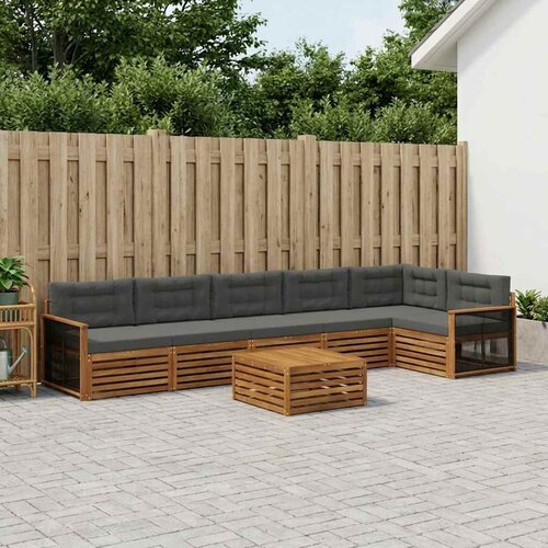  Set vanjskih sofa 7 kom. Prirodna i antracit Cijene