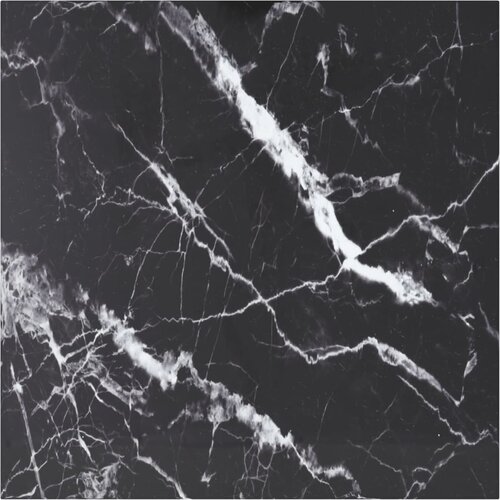 Stolna ploča crna 80 x 80 cm 6 mm staklena s mramornim uzorkom Cene
