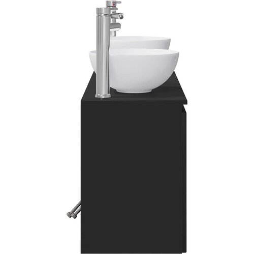  Set ormarića za kupaonicu 3 kom. Crna 49,5 x 35 x 63 cm Slike