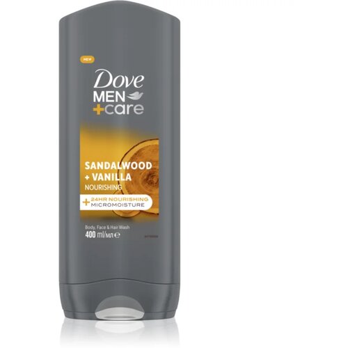 Dove Men+Care Sandalwood&amp;amp;Vanilla gel za prhanje 3v1 za mo&amp;scaron;ke 400 ml Slike