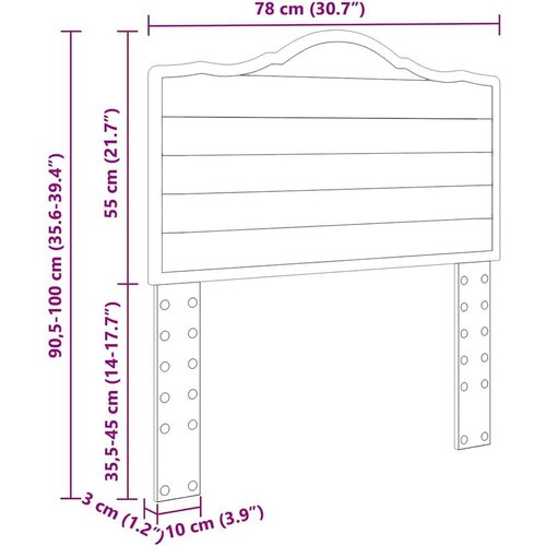  Uzglavlje s uzglavljem Sjajno bijelo 75 cm Konstruirano drvo Slike