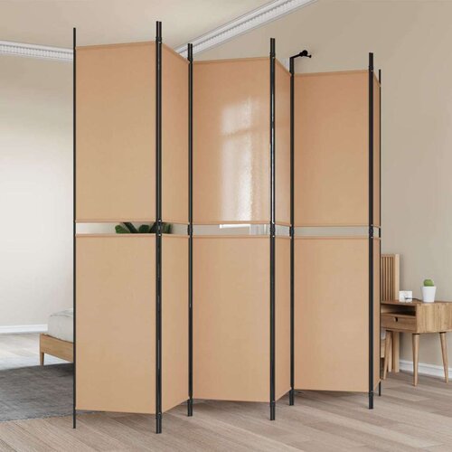 Razdjelnik prostora s 6 panela Bež 300 x 220 cm Tkanina Cene
