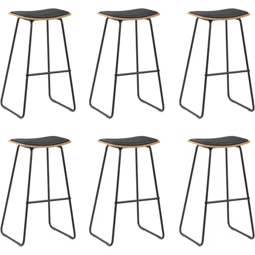  Barski stolci od umjetne kože 6 kom crni