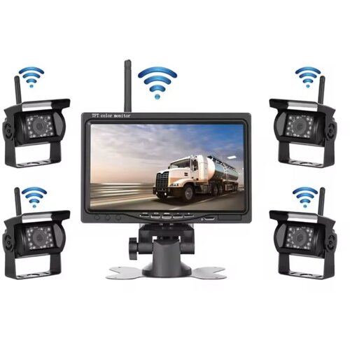  set 4 wifi parking kamere sa 7&amp;quot; monitorom &amp;ndash; ir noćni vid 15m, IP67, 12V/24V Slike