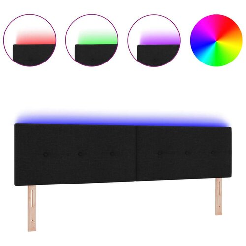  LED glavna ploča button tufted crna 90 cm tkanina Slike