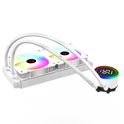 Rampage CPU hladnjak AIO Liquid HELIOS C15 White 12cm Fan Temperature Display Intel LGA1700/AMD AM5 ARGB... Slike