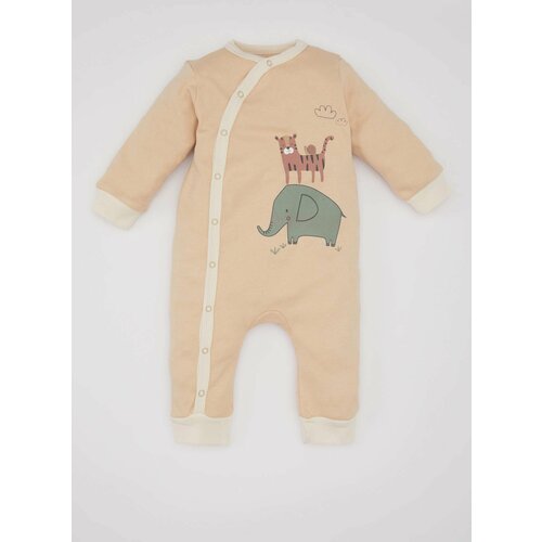 Defacto Baby Boy Newborn Safari Printed Jumpsuit Slike