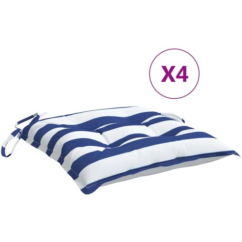 vidaXL Blazina za stol 4 kosi modro bele črte 50x50x7 cm oxford, (20655699) Cene